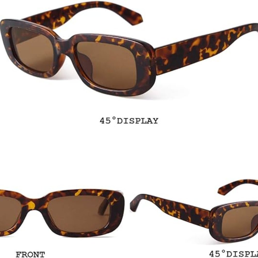COPY - BUTABY Rectangle Sunglasses for Women Retro Driving Glasses 90’s Vintage…